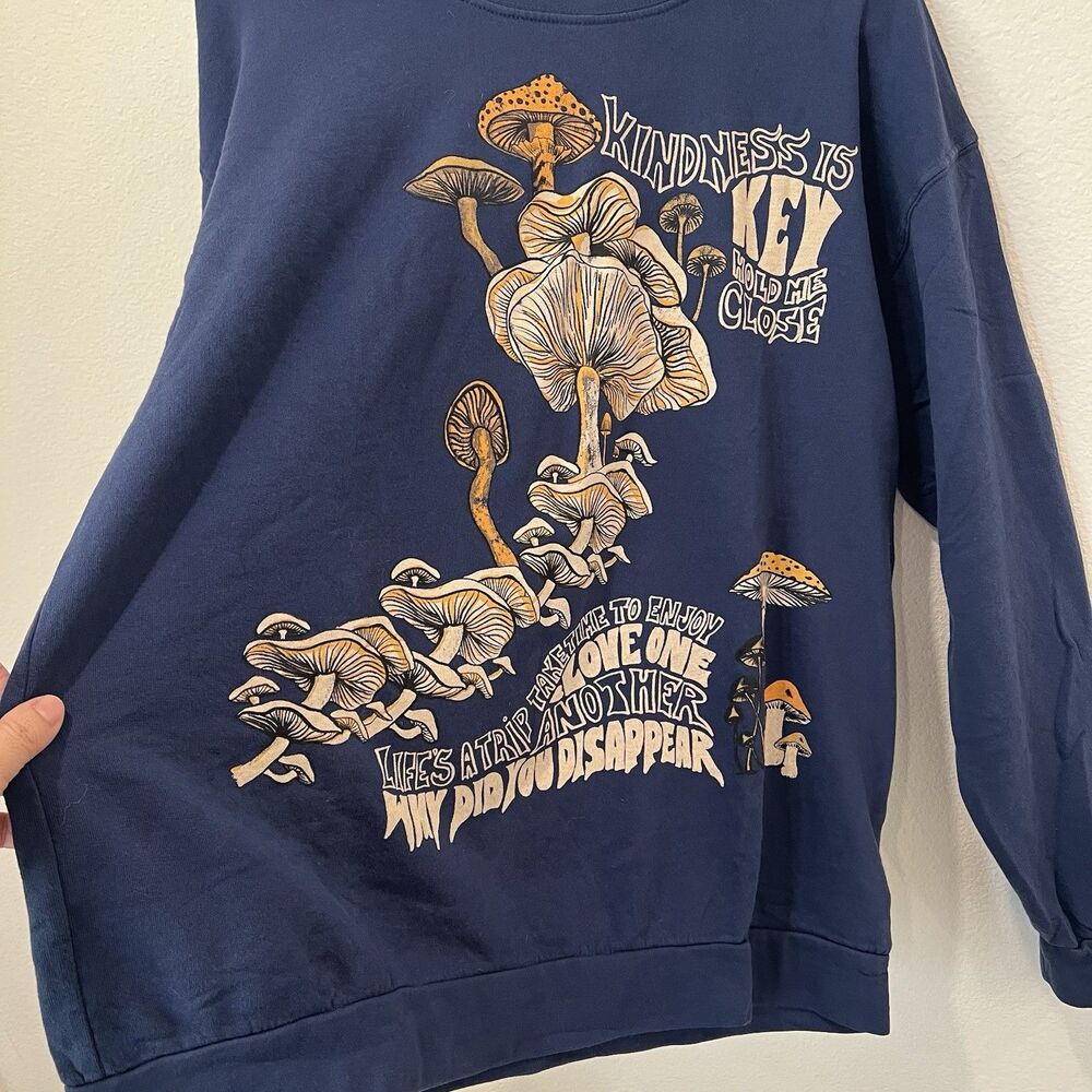 Urban Outfitters Project Social T Mushroom Lightweight Sweatshirt L/XL Festival - Picture 4 of 8